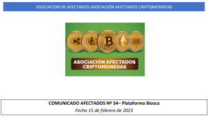 Foto del comunicado afectados Nº 54 - Plataforma Biosca. Asociación de afectados por inversiones en criptomonedas